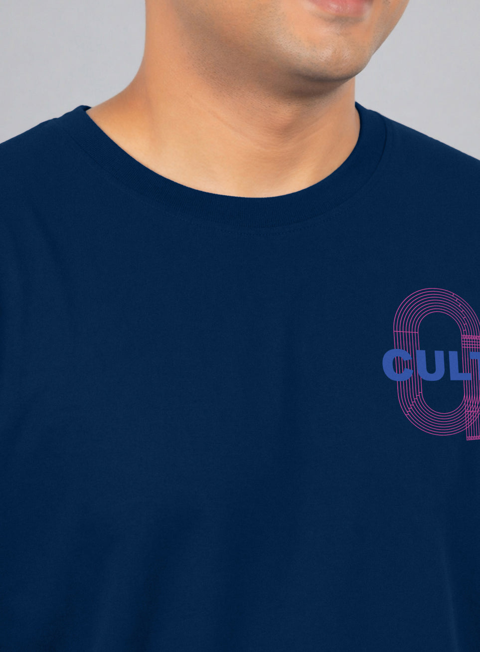 Mens Navy Men's Sporty Racertrack Plus Size T-Shirt