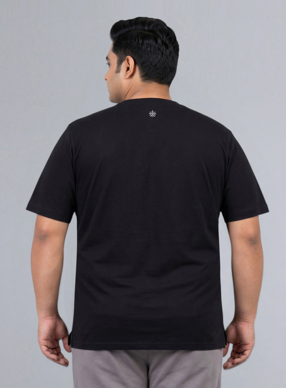 Men's Black Cult Print Plus Size Graphic T-shirt