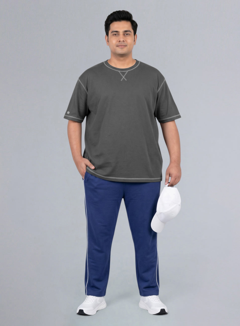 Men's Dark Grey Play Day Plus Size Oversized Fit T-shirt