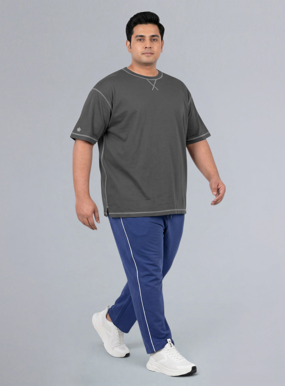 Men's Dark Grey Play Day Plus Size Oversized Fit T-shirt