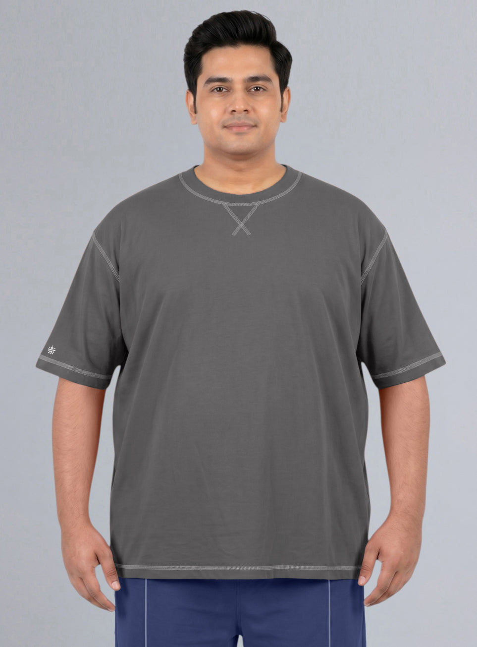 Men's Dark Grey Play Day Plus Size Oversized Fit T-shirt