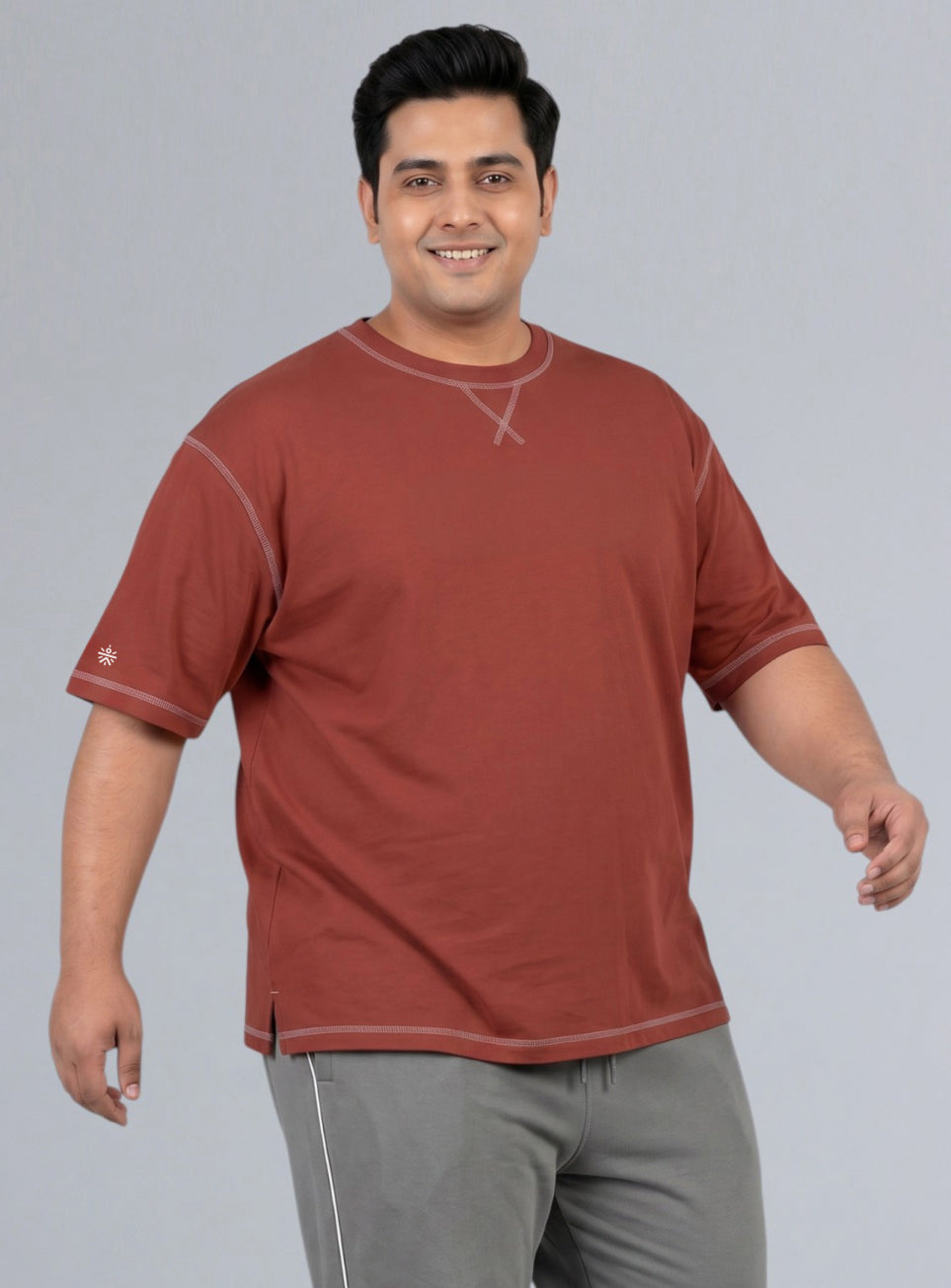 Men's Rust Play Day Plus Size Oversized Fit T-shirt