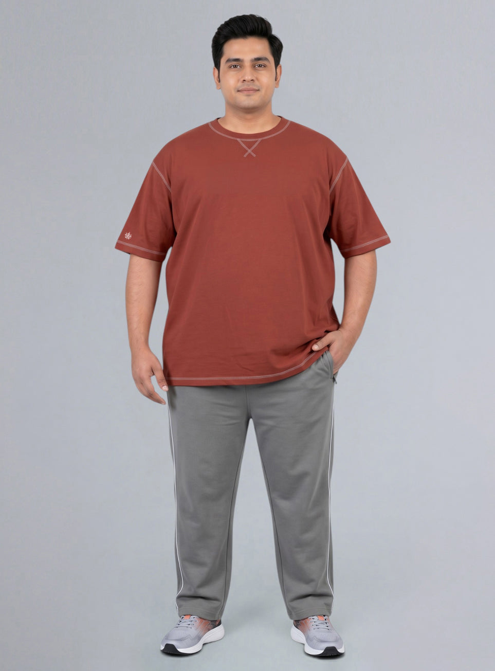 Men's Rust Play Day Plus Size Oversized Fit T-shirt
