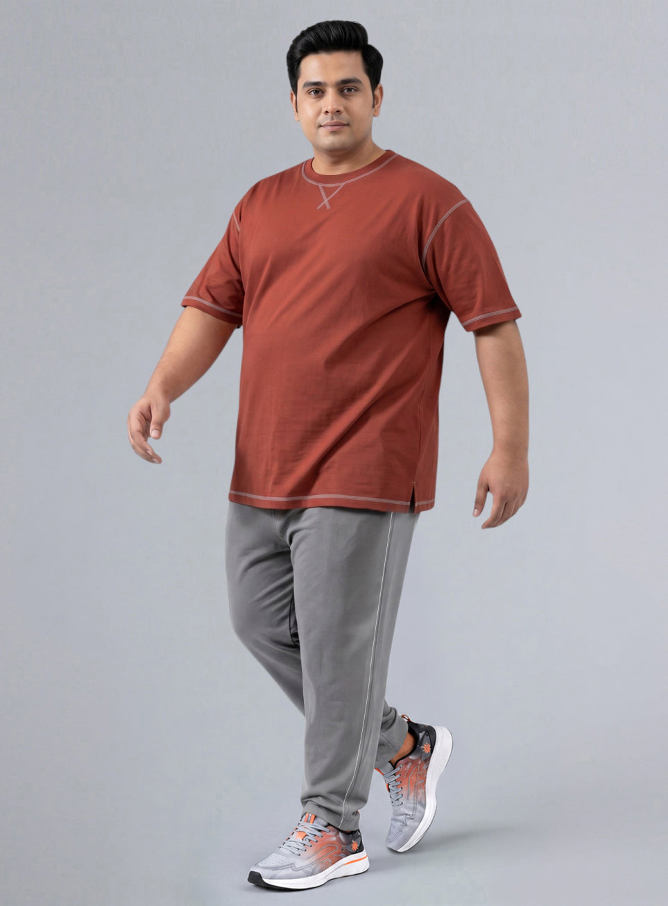 Men's Rust Play Day Plus Size Oversized Fit T-shirt