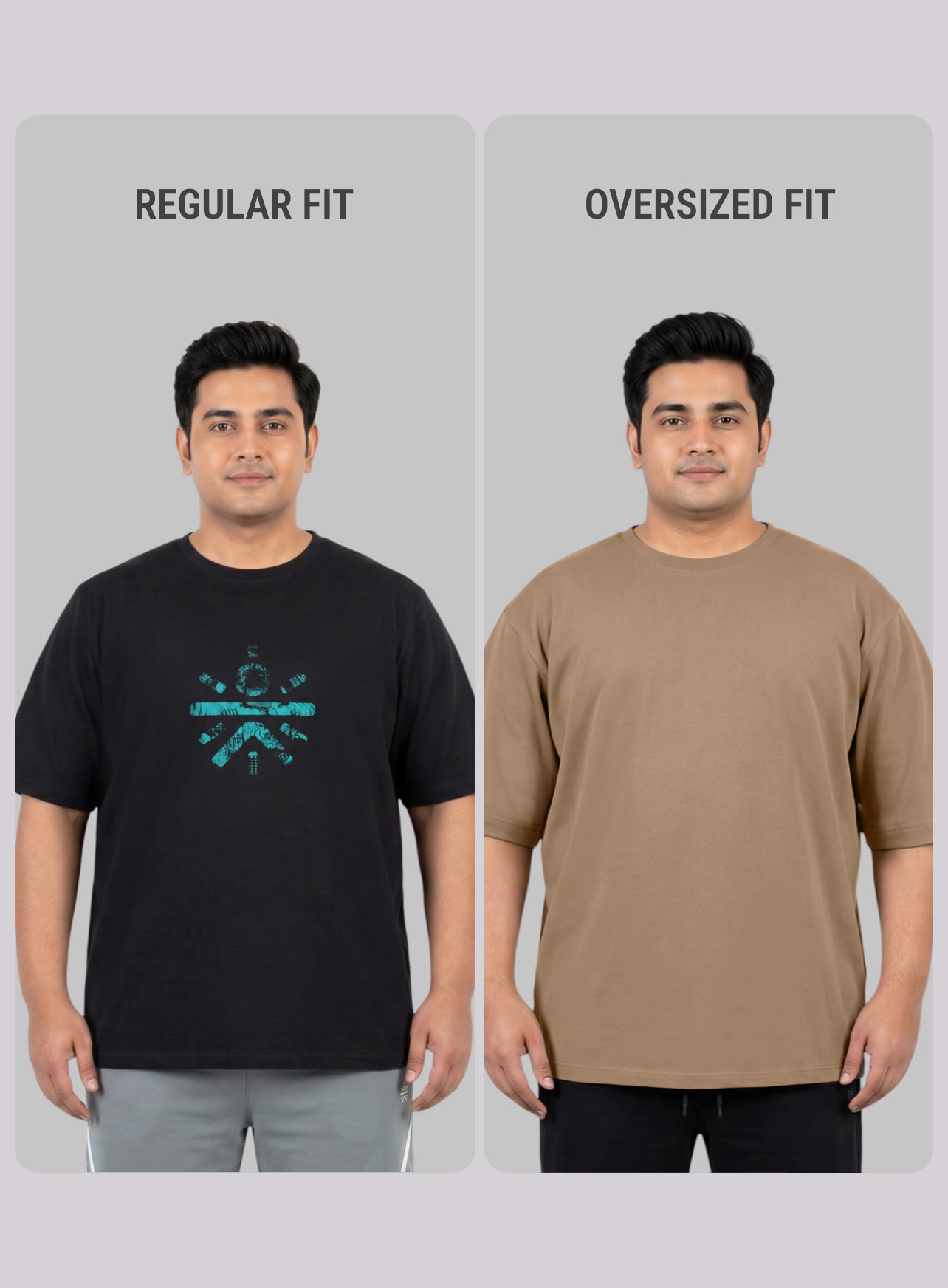 Men's Beige One More Rep Graphic Plus Size Oversized Fit T-shirt