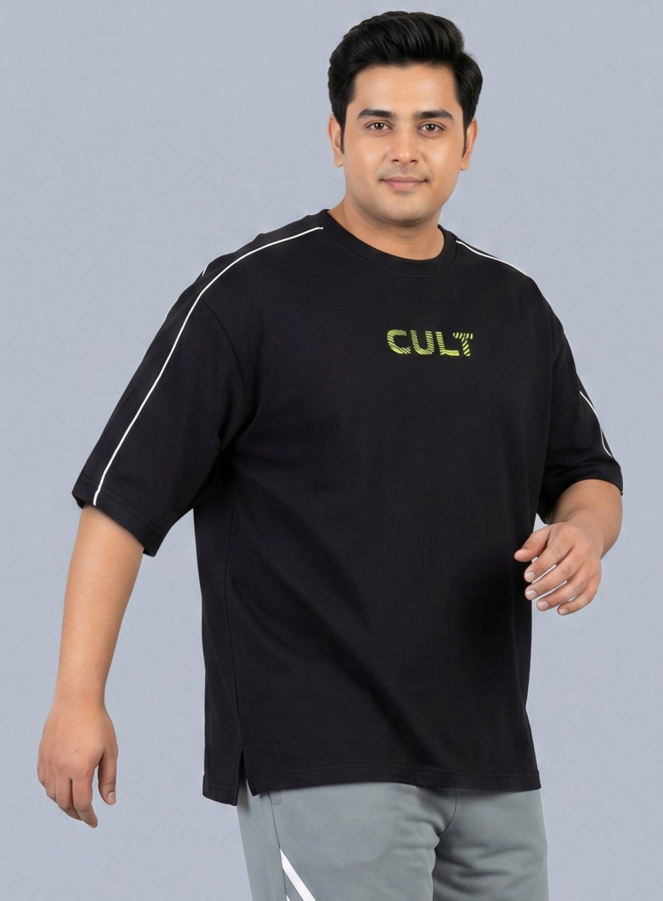 Men's Black Cult Brand Carrier Plus size Oversized Fit T-shirt