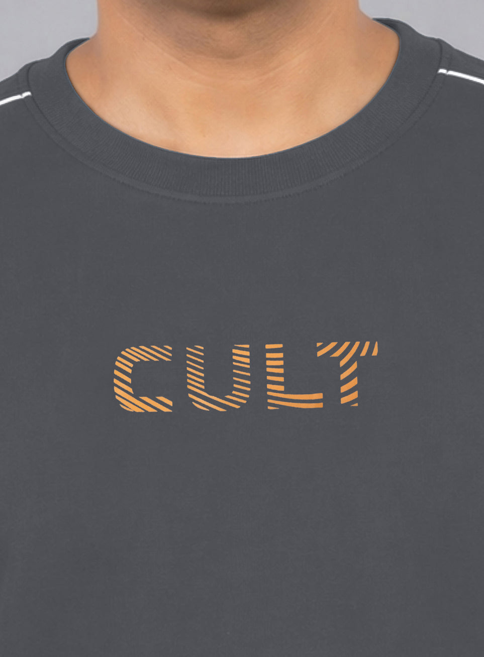 Men's Dark Grey Cult Brand Carrier Plus Size Oversized Fit T-shirt