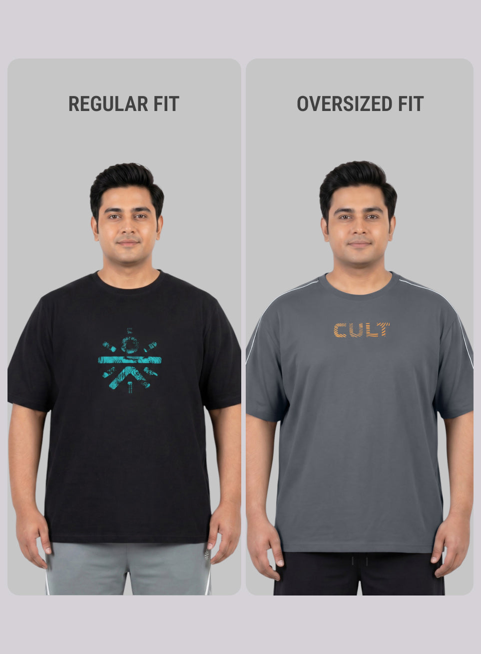 Men's Dark Grey Cult Brand Carrier Plus Size Oversized Fit T-shirt