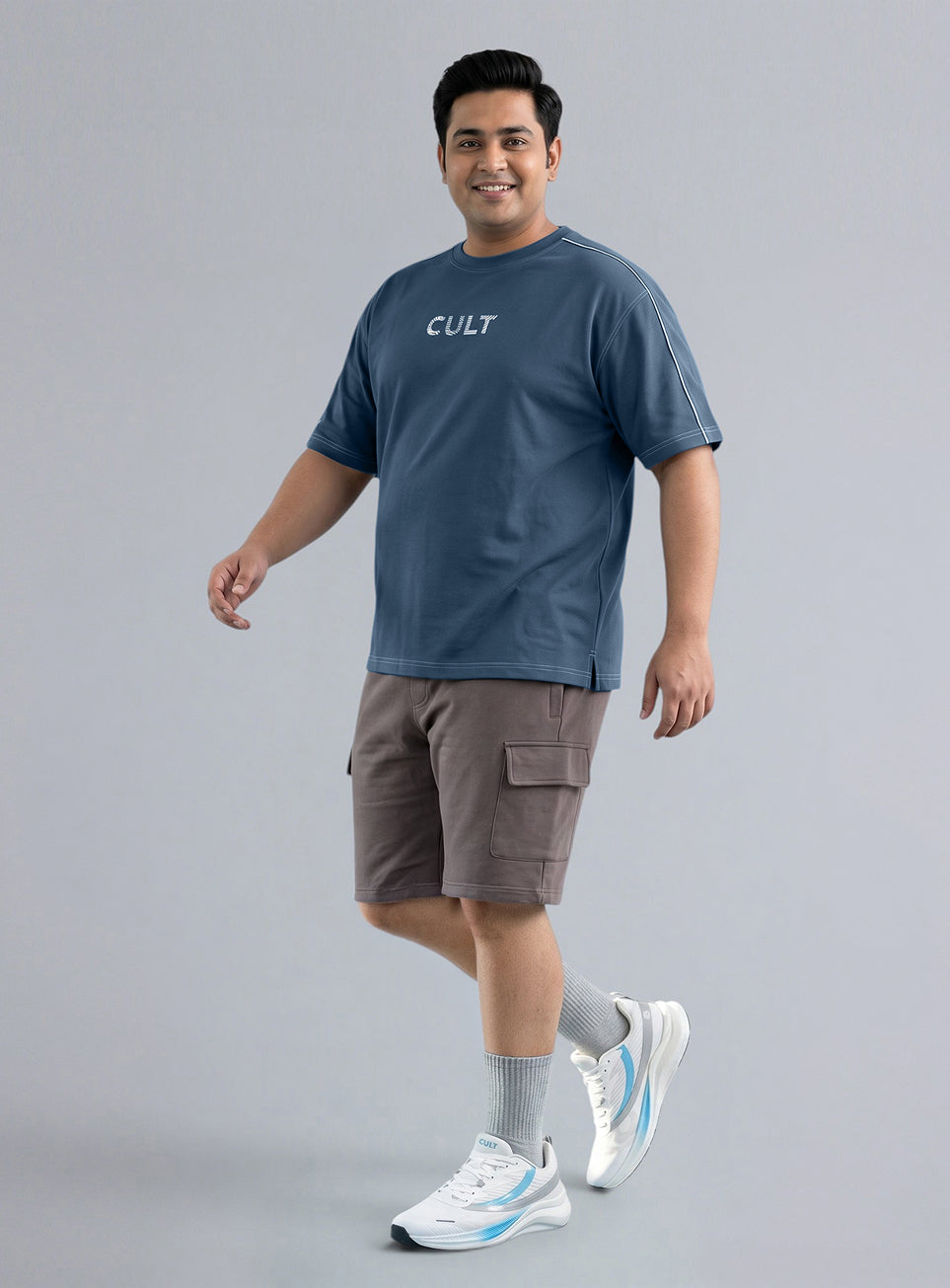 Men's Blue Cult Brand Carrier Plus Size Oversized Fit T-shirt