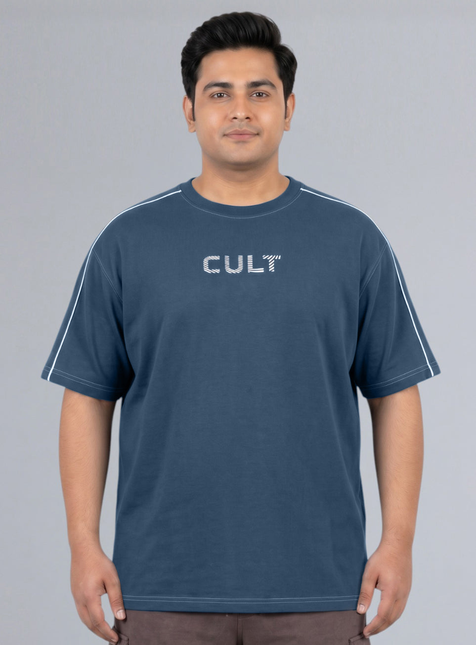 Men's Blue Cult Brand Carrier Plus Size Oversized Fit T-shirt