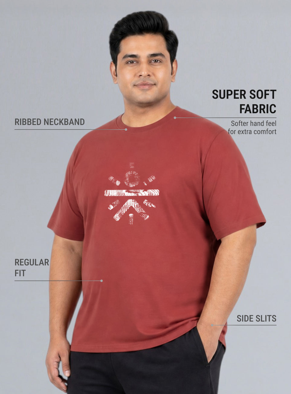 Men's Rust Cult Brand Carrier Plus Size T-shirt