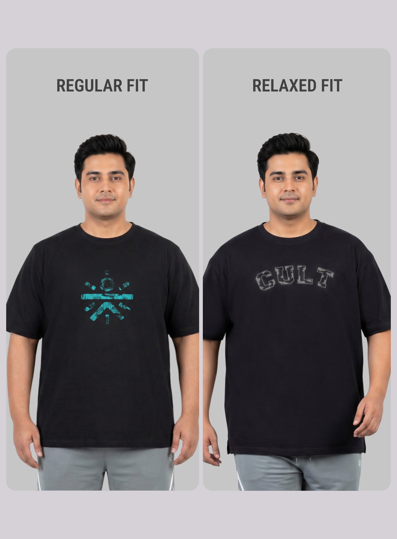 Men's Black Cult Branding Graphic Plus Size Relaxed T-shirt