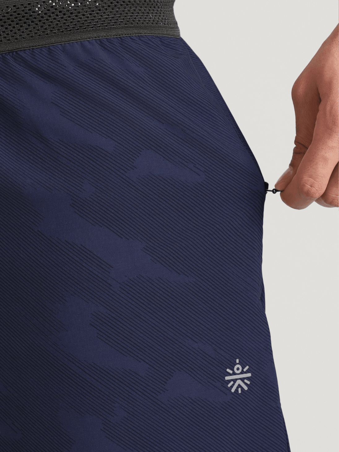 Men's Navy Urban Camo Plus Size Shorts with In-Buit Tights