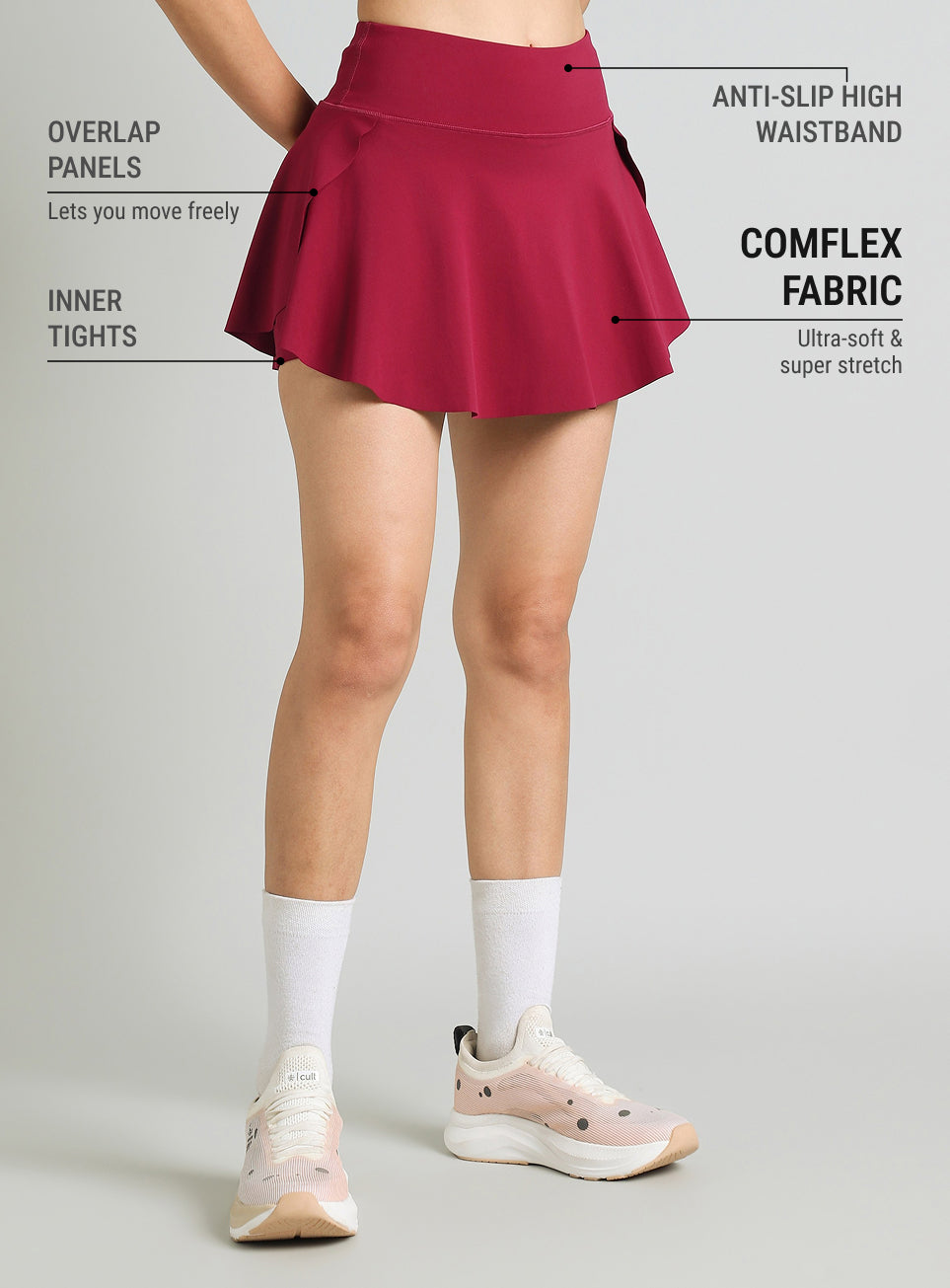 Women's Burgundy True Performance Sculpted COMFlex Skorts