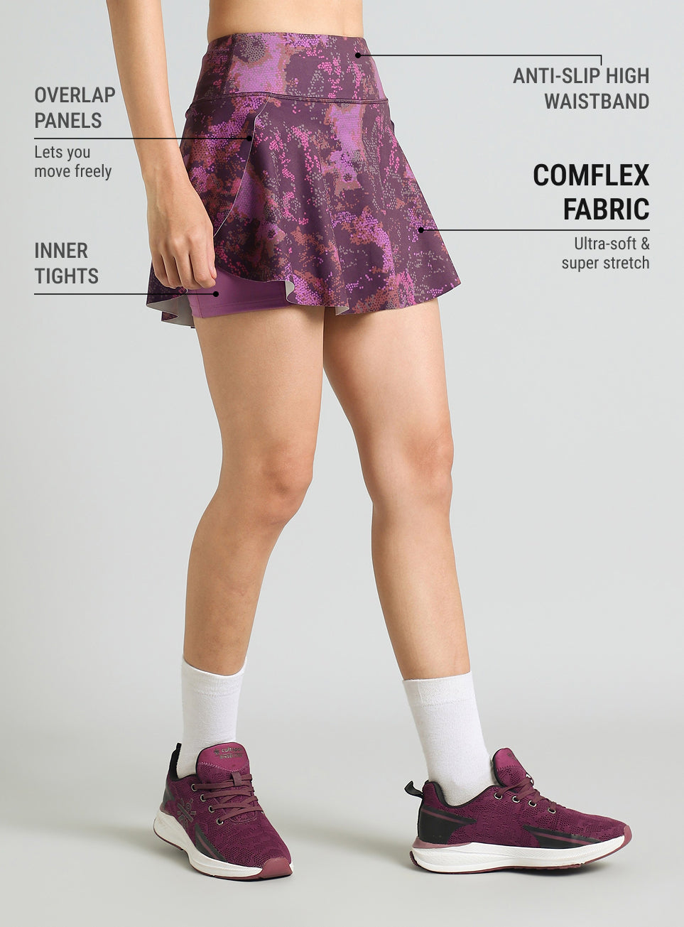 Women's Purple Training Essential Comflex Skort