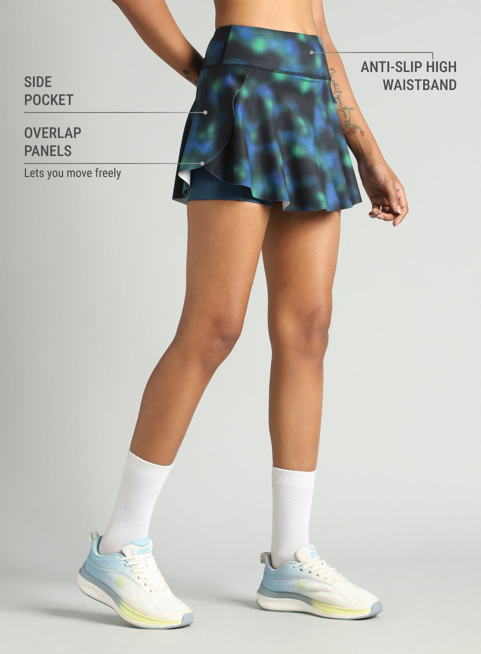 Women's Blue Printed True Performance COMFlex Skorts