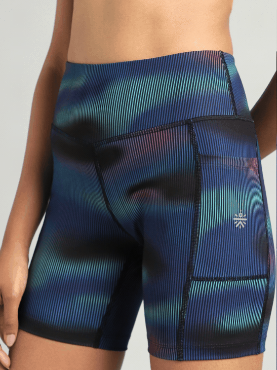 Women's Blue Urban Camo Printed COMFlex Cycling Shorts