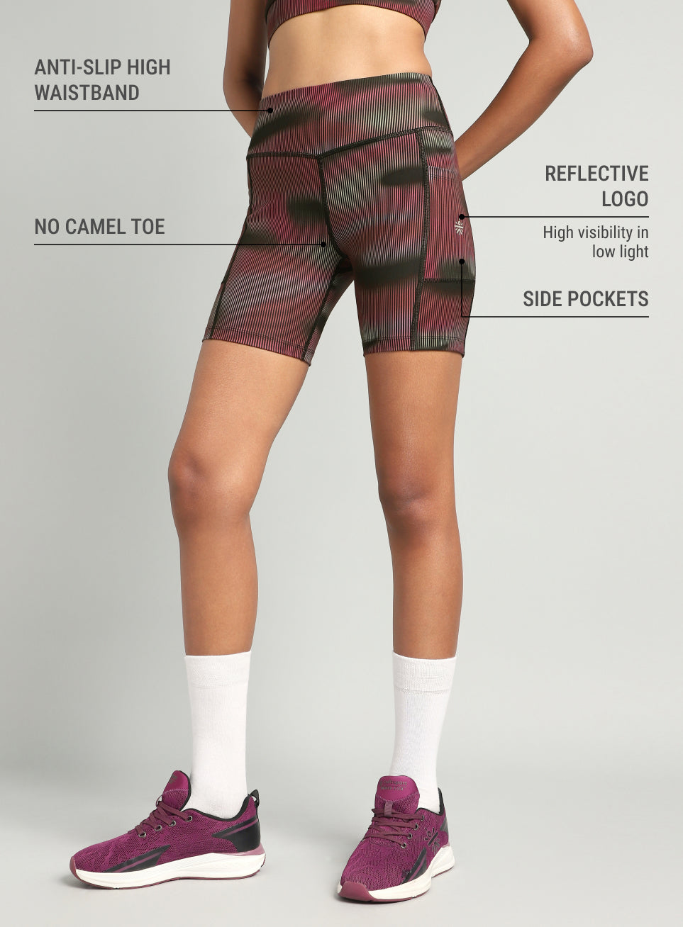 Women's Pink Urban Camo Printed COMFLex Cycling Shorts