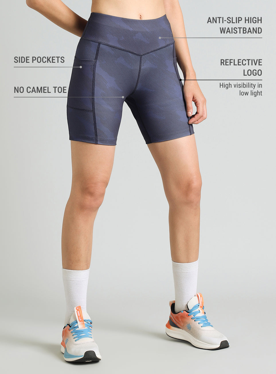 Women's Blue Urban Camo COMFlex Cycling Shorts
