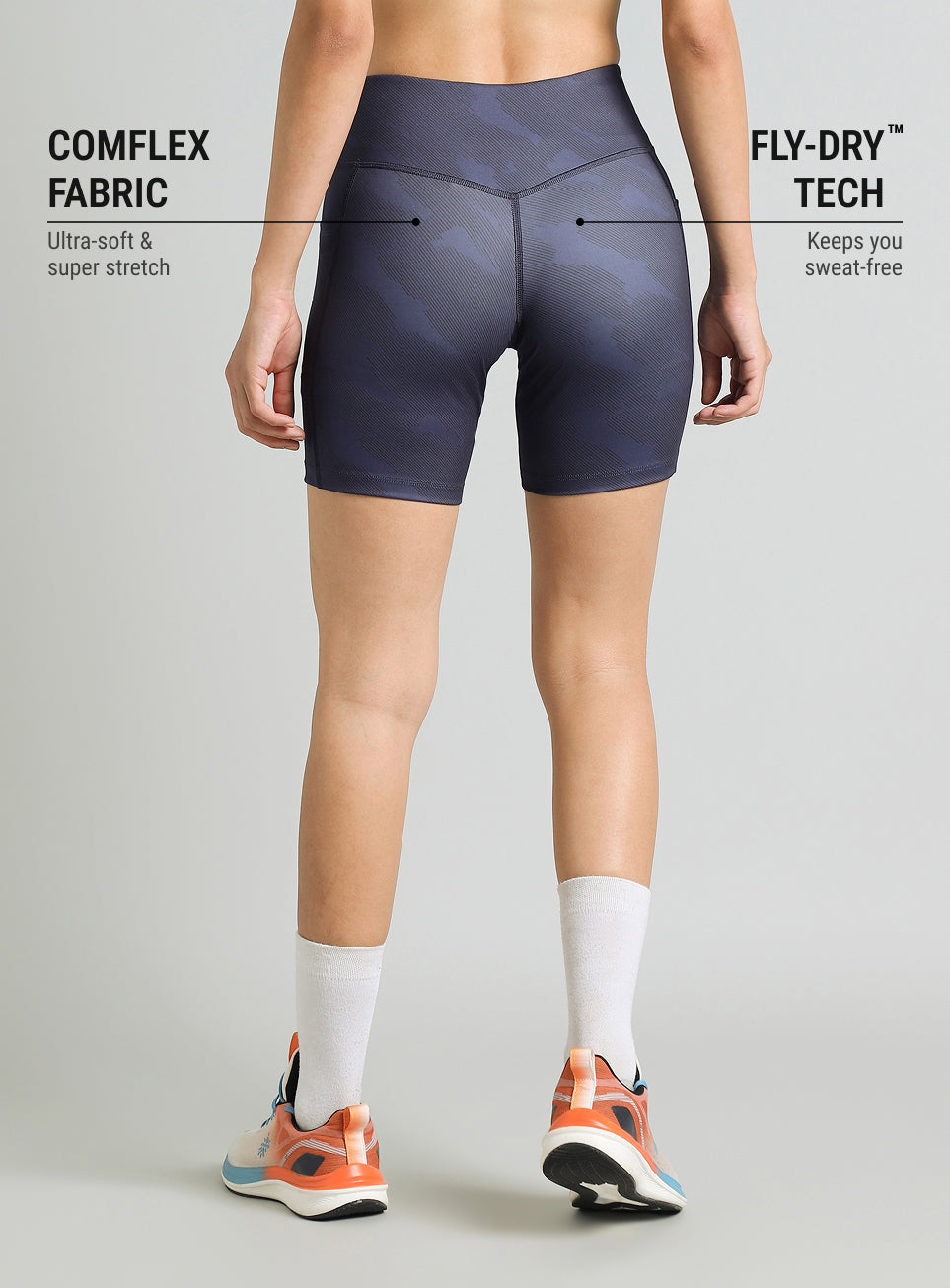 Women's Blue Urban Camo COMFlex Cycling Shorts