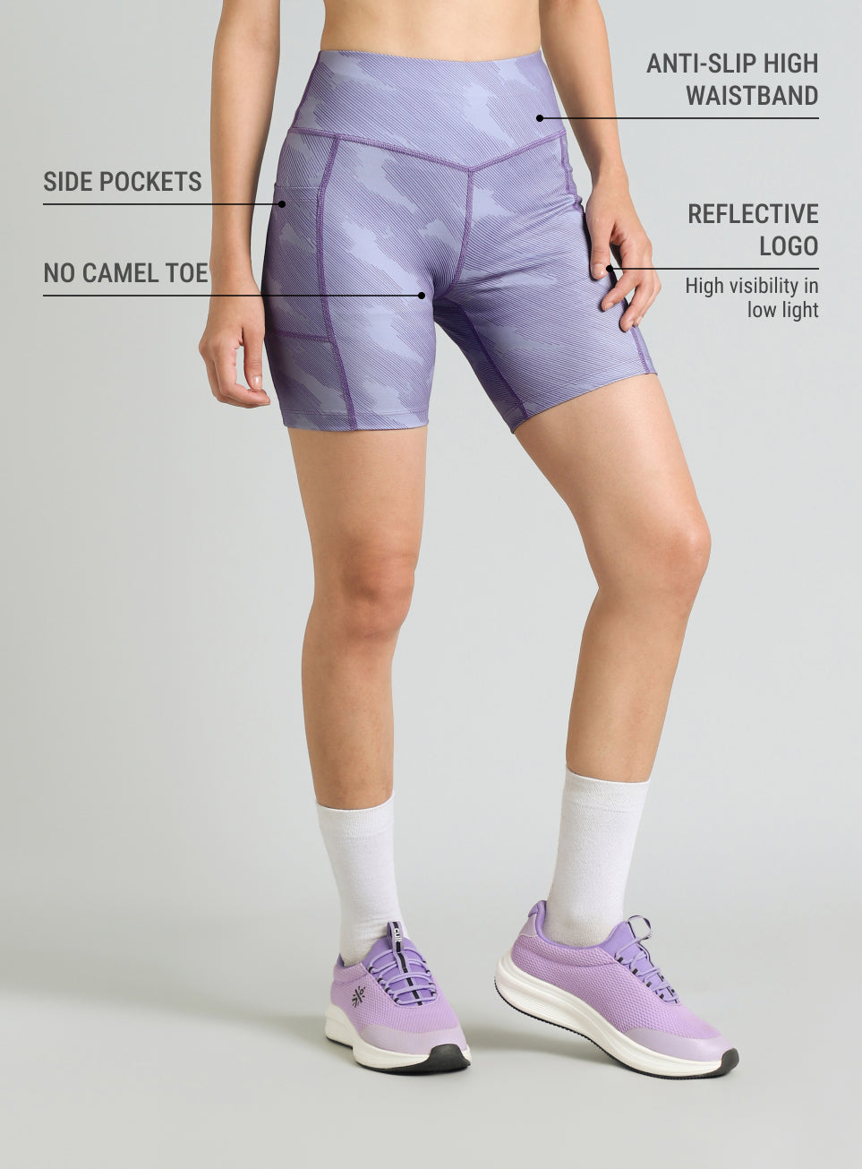 Women's Purple Urban Camo COMFlex Cycling Shorts