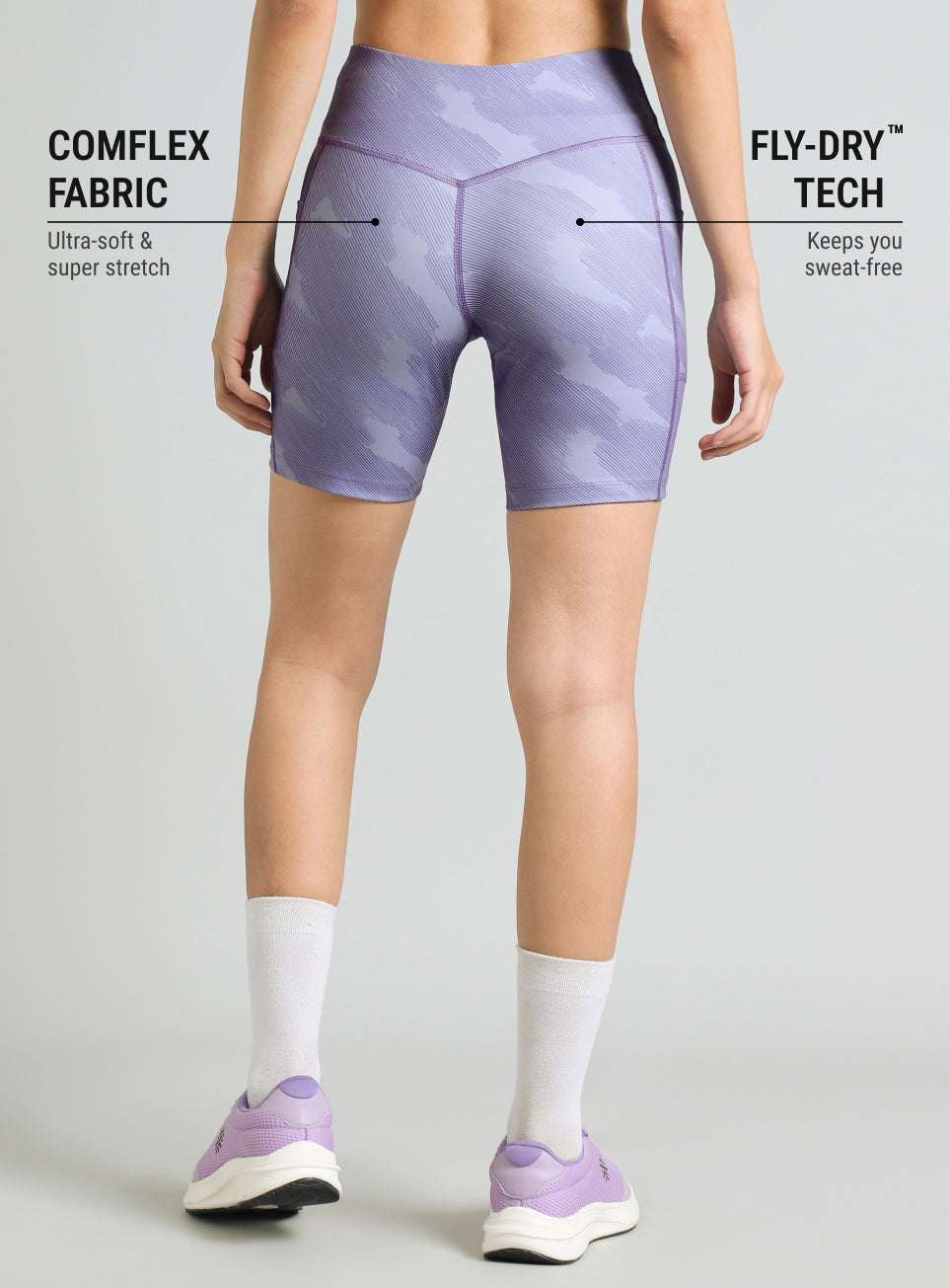 Women's Purple Urban Camo COMFlex Cycling Shorts