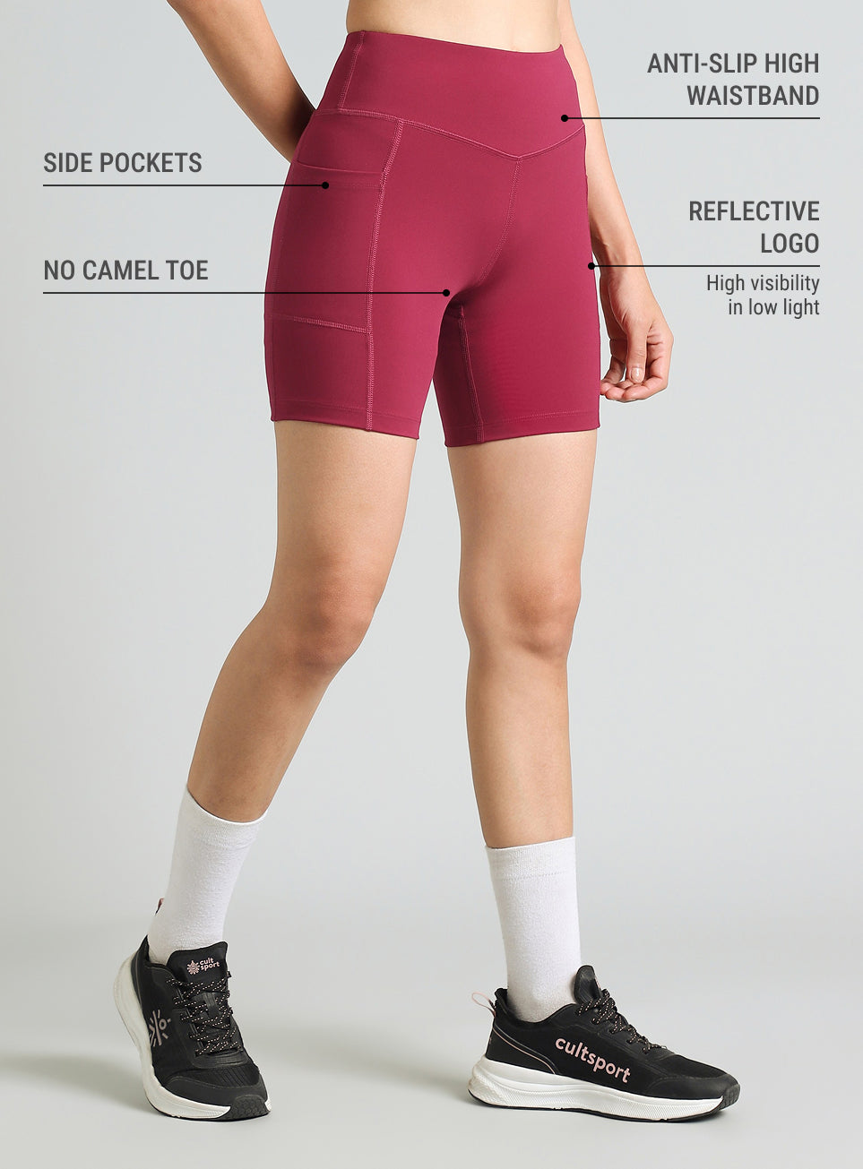 Women's Burgundy COMFlex Cycling Shorts