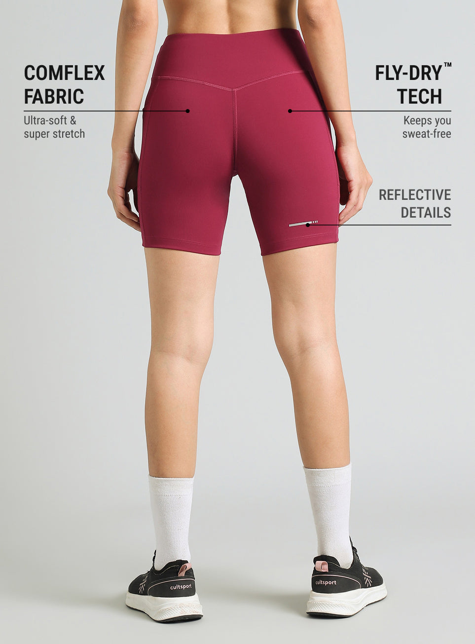 Women's Burgundy COMFlex Cycling Shorts