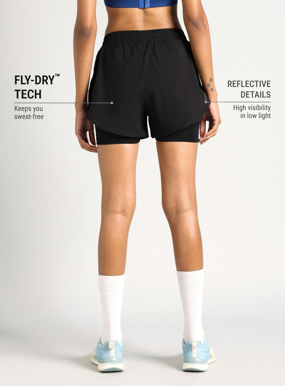 Women's Black Cult Zero Strider Shorts with Inner Shorts