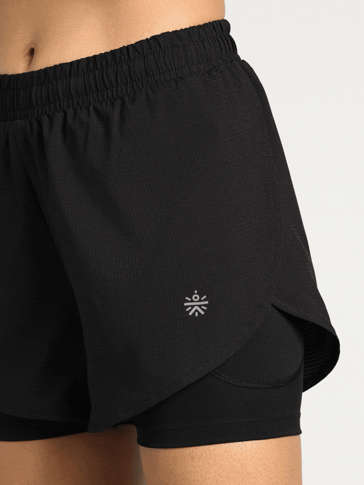 Women's Black Cult Zero Strider Shorts with Inner Shorts