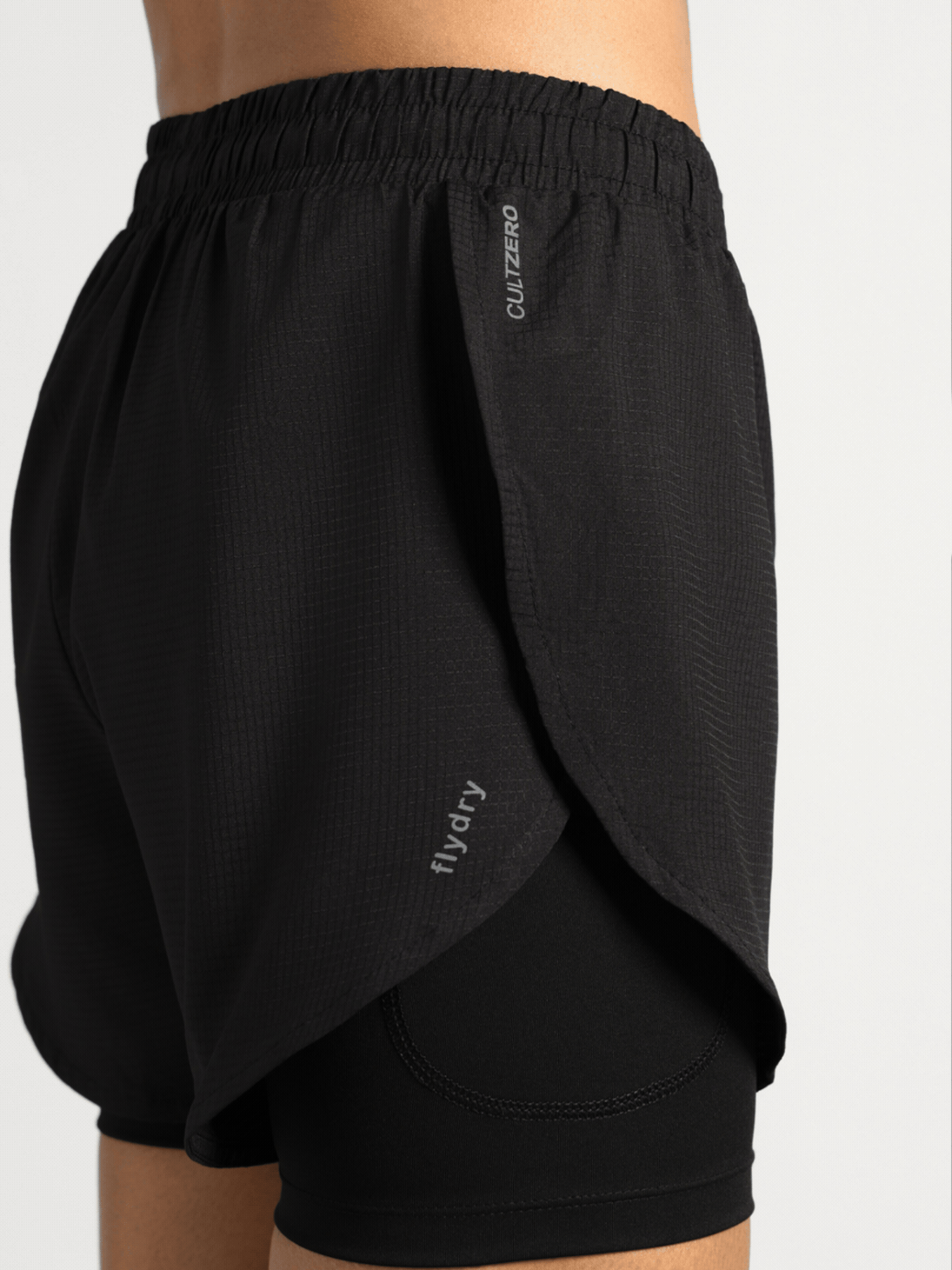 Women's Black Cult Zero Strider Shorts with Inner Shorts
