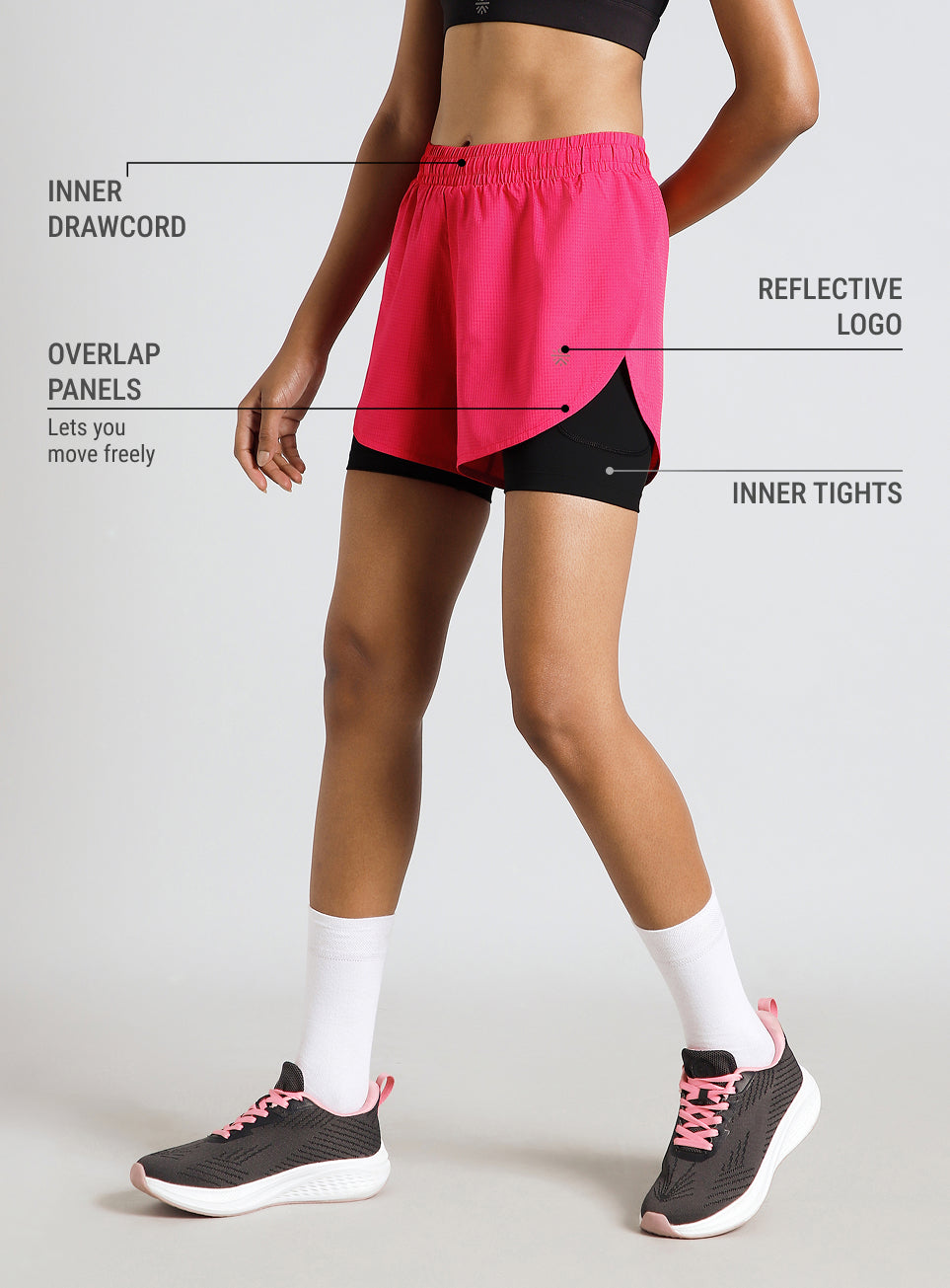 Women's Pink CULT ZERO Ultra Marathon Shorts with In-Built Tights