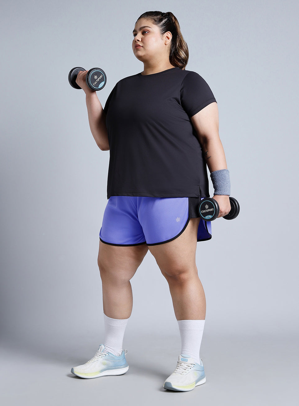 Women's Blue Power Active Plus Size Shorts