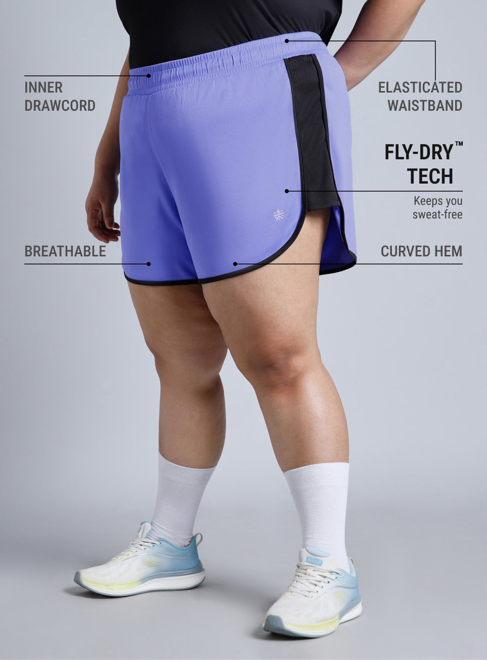 Women's Blue Power Active Plus Size Shorts