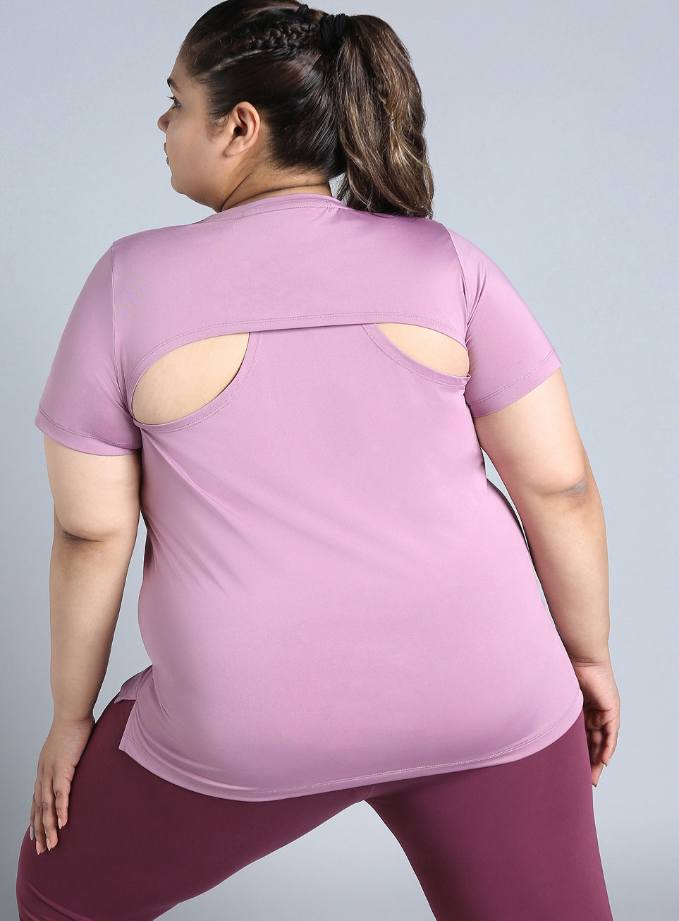 Women's Purple Plus Size Back Vent Training Tee