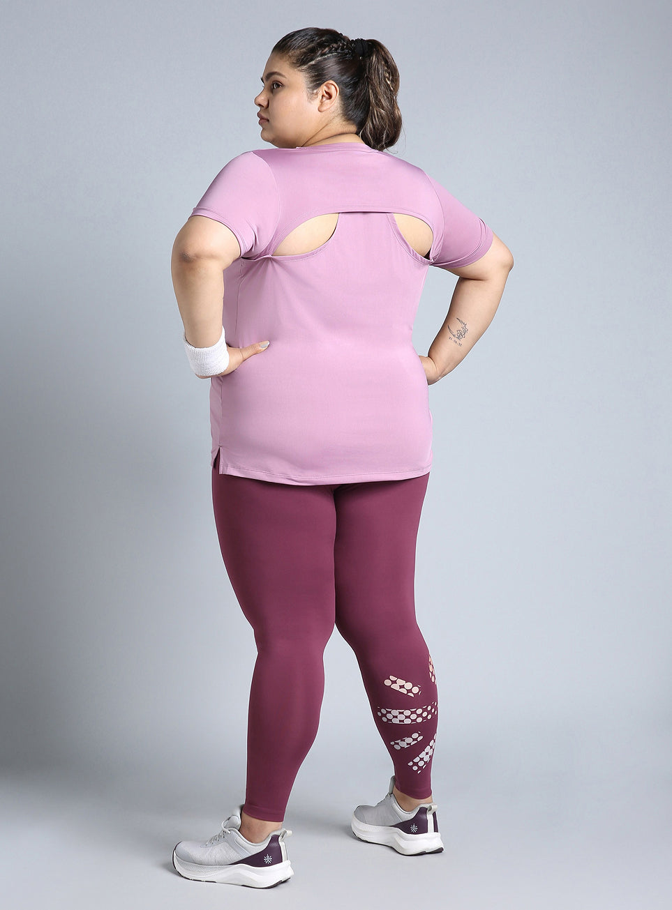 Women's Purple Plus Size Back Vent Training Tee