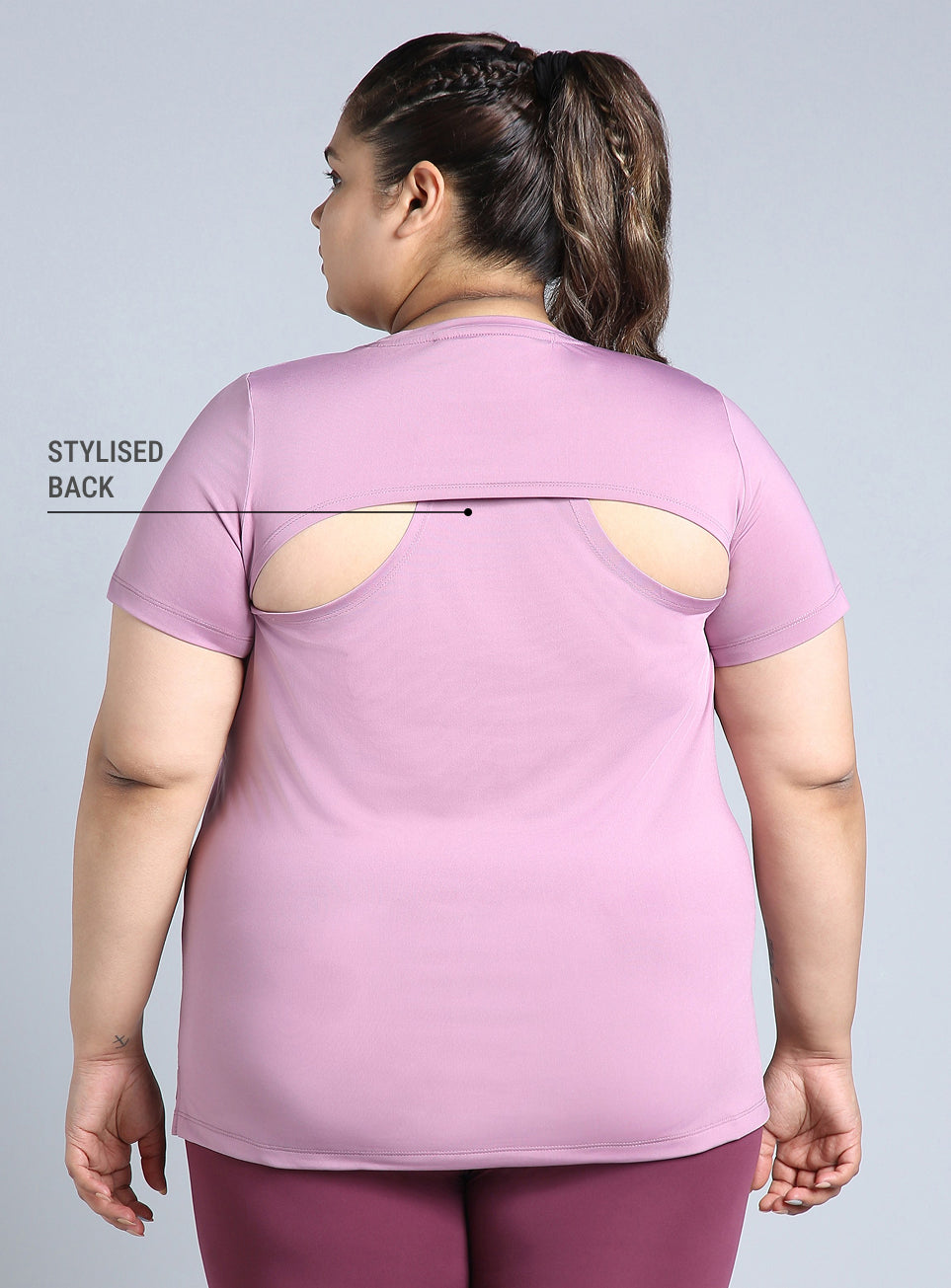 Women's Purple Plus Size Back Vent Training Tee