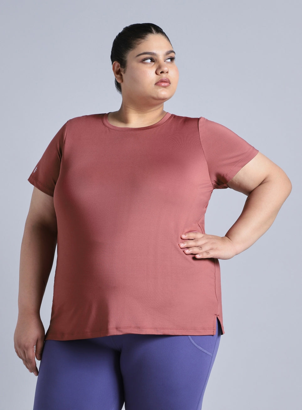 Women's Pink Plus Size Back Vent Training Tee