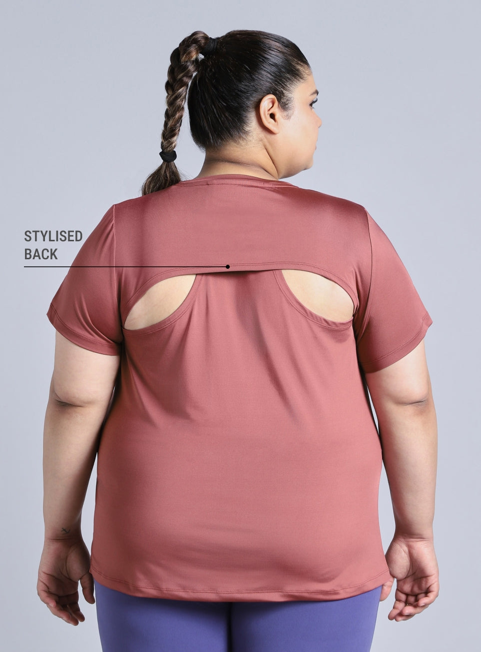 Women's Pink Plus Size Back Vent Training Tee