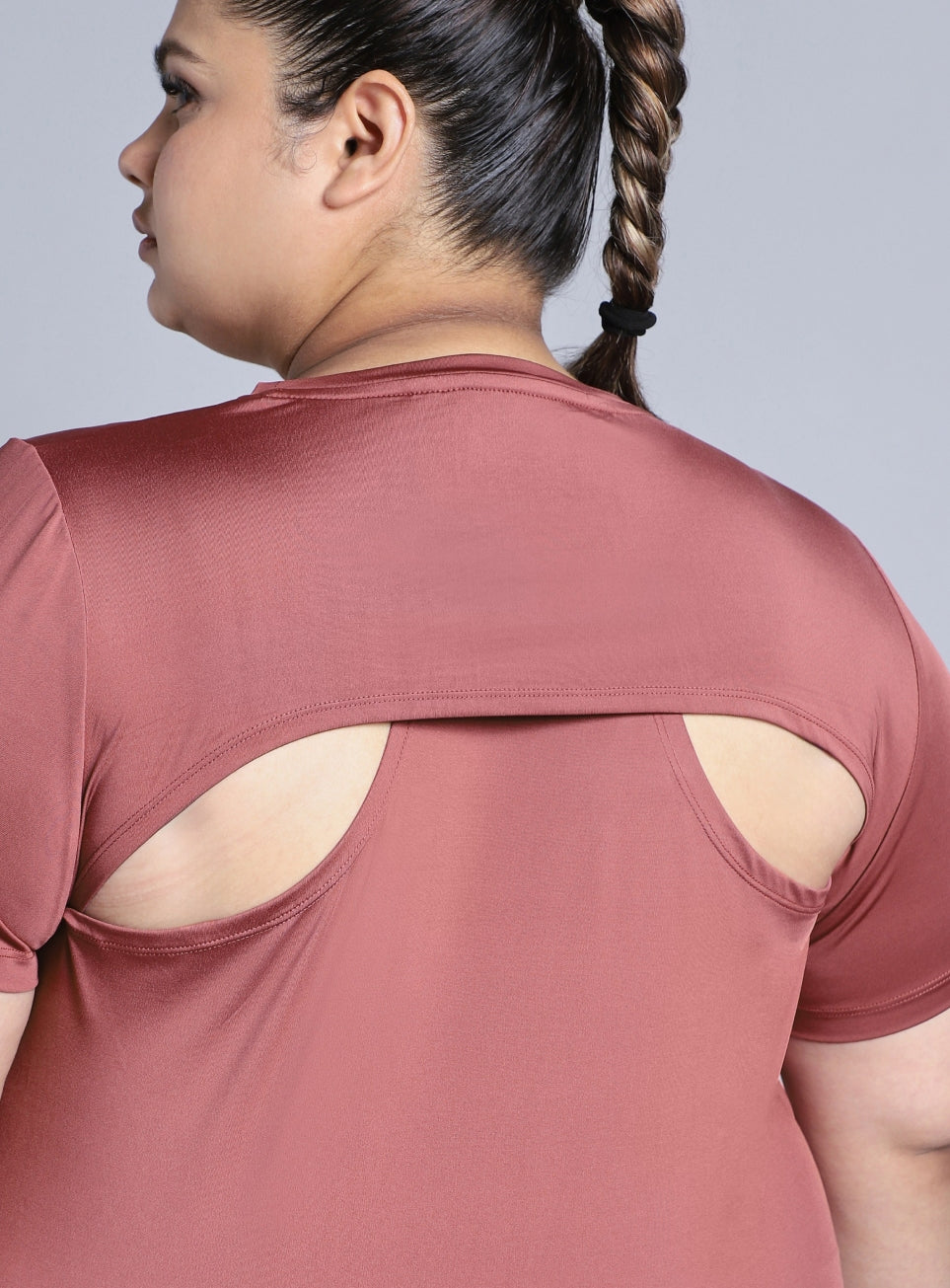 Women's Pink Plus Size Back Vent Training Tee