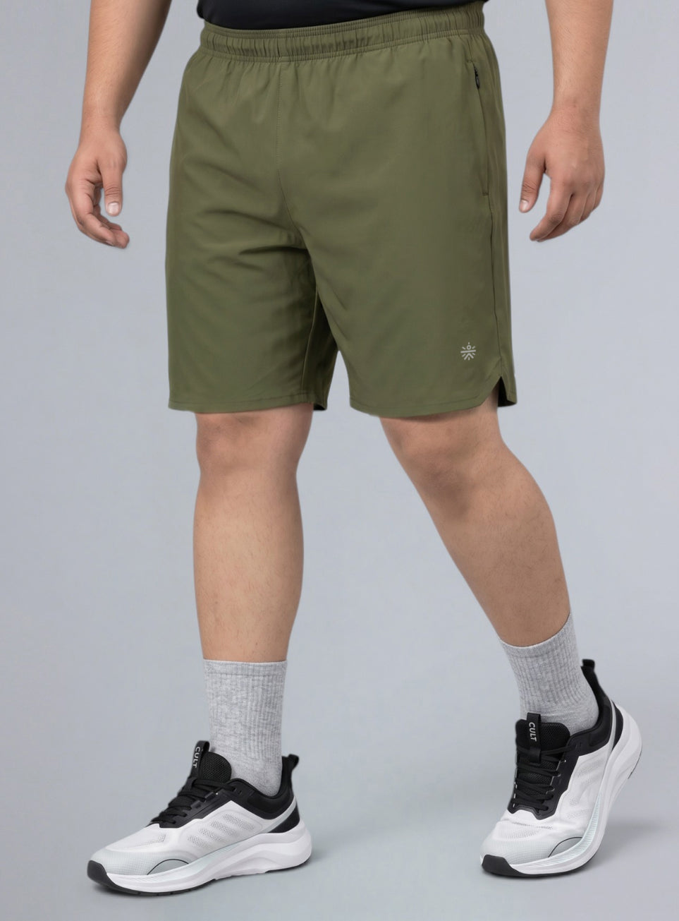 Men's Olive Runner's Essential Plus Size Shorts
