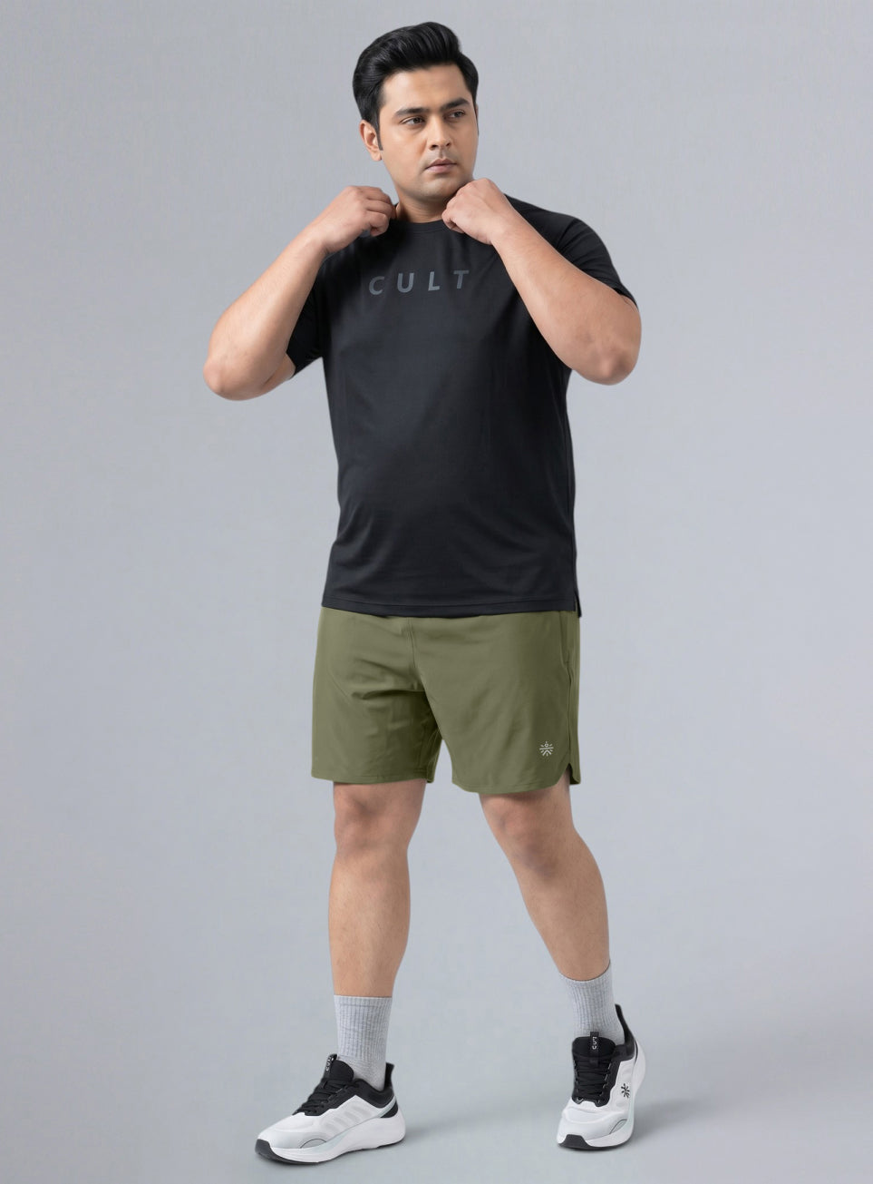 Men's Olive Runner's Essential Plus Size Shorts