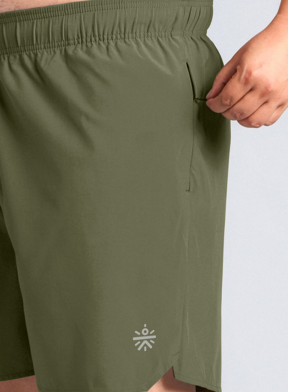 Men's Olive Runner's Essential Plus Size Shorts