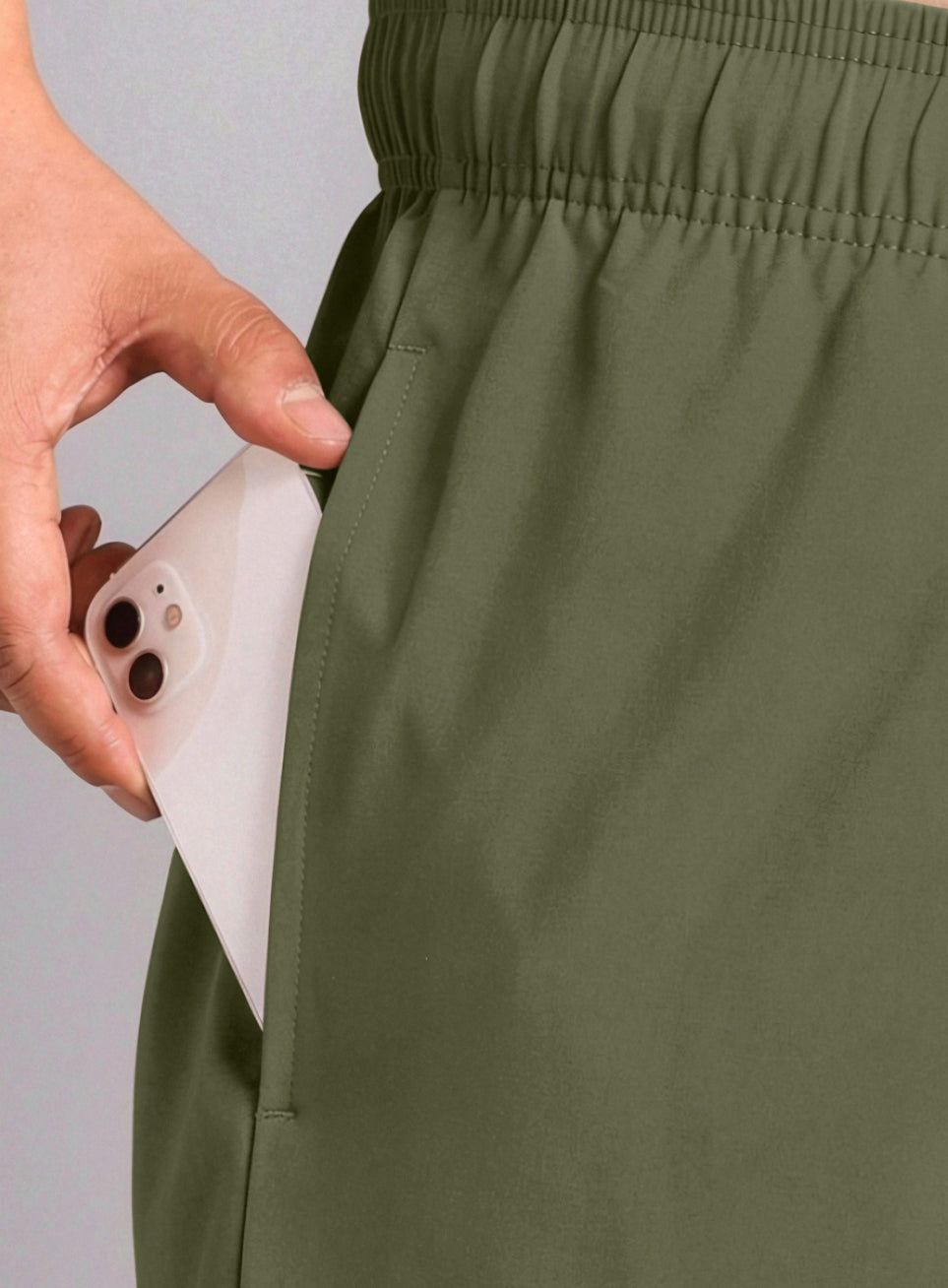 Men's Olive Runner's Essential Plus Size Shorts