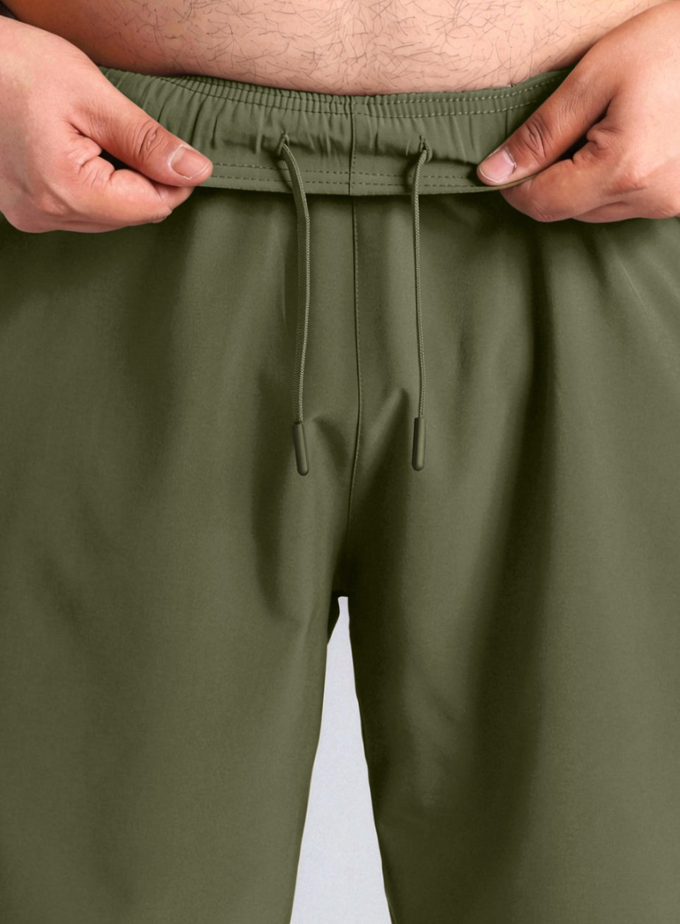 Men's Olive Runner's Essential Plus Size Shorts