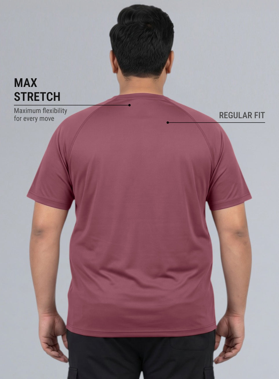 Men's Pink Ultimate Running Plus Size Regular Fit T-shirt