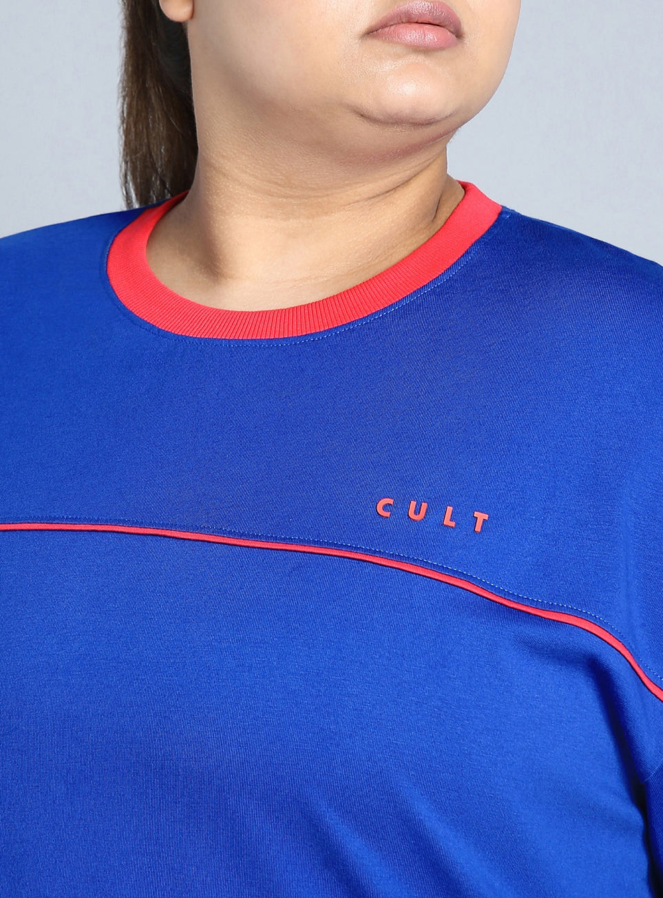 Women's Blue Cult Classic Oversized Fit Plus Size T-shirt
