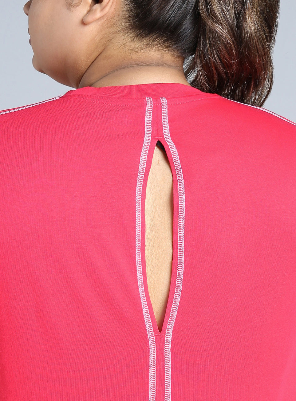 Women's Pink Plus Size Back Vent Athleisure Tee