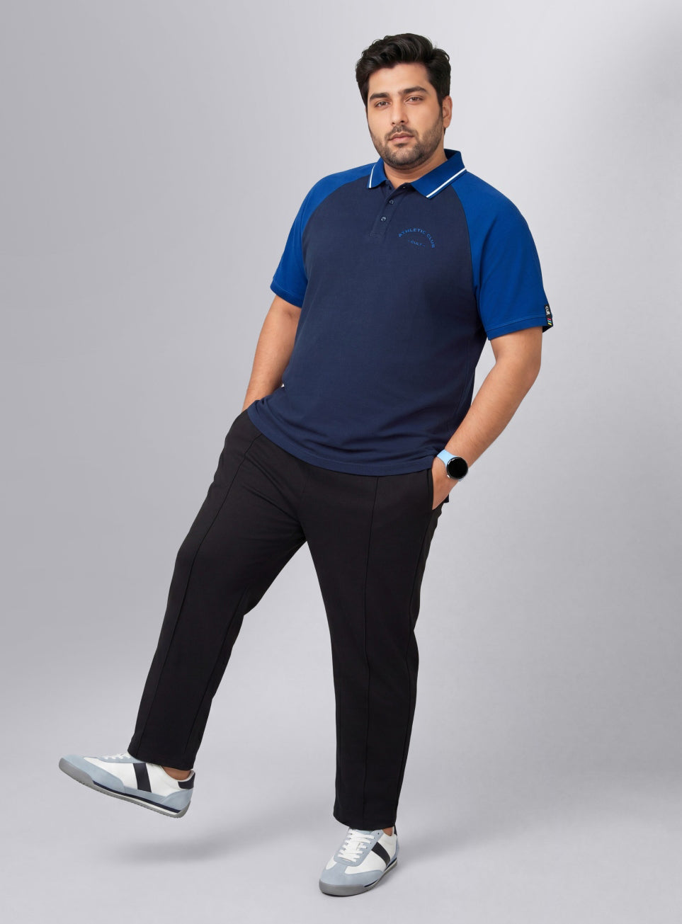 Men's Navy Athletic Club Plus Size Polo T-shirt