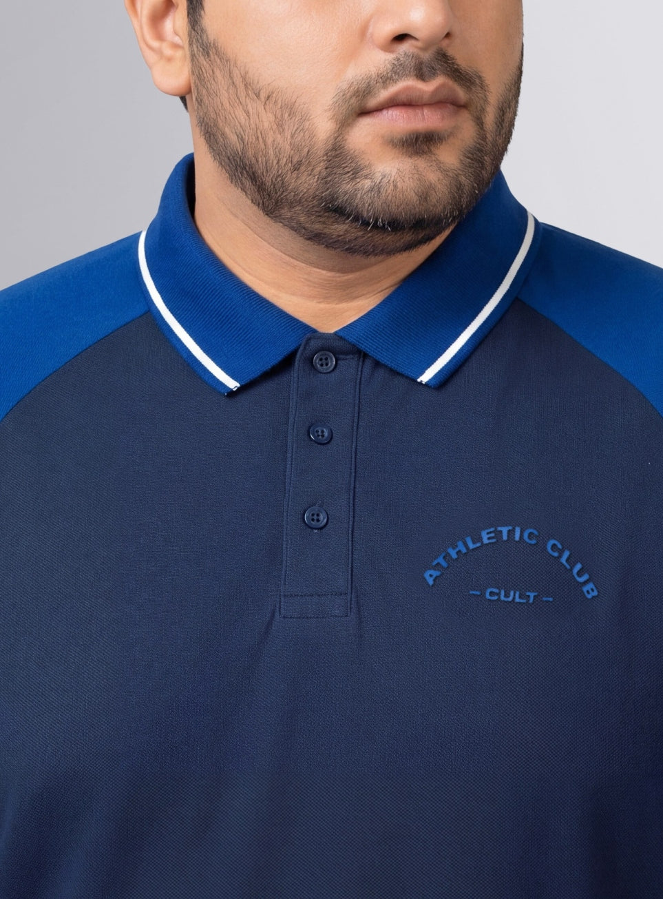 Men's Navy Athletic Club Plus Size Polo T-shirt